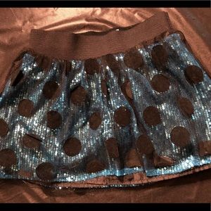 Girls Justice Polka Dots & Sequins Skirt / 8